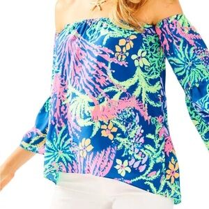Lilly Pulitzer off shoulder silk top